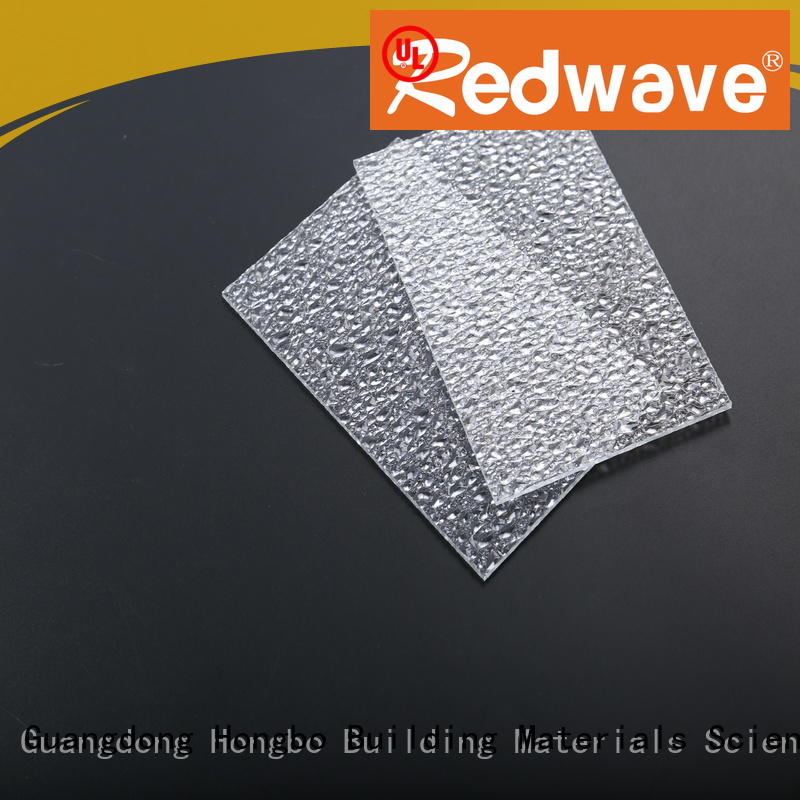 Hot embossed polycarbonate roof sheeting prices green Redwave Brand